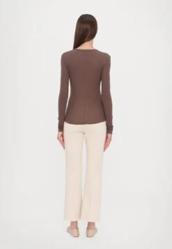 VINCITA - Long Sleeved Top - Cioccolato -The LBD Shop 30b0ca2db39348149c9b707c4f3ce87f