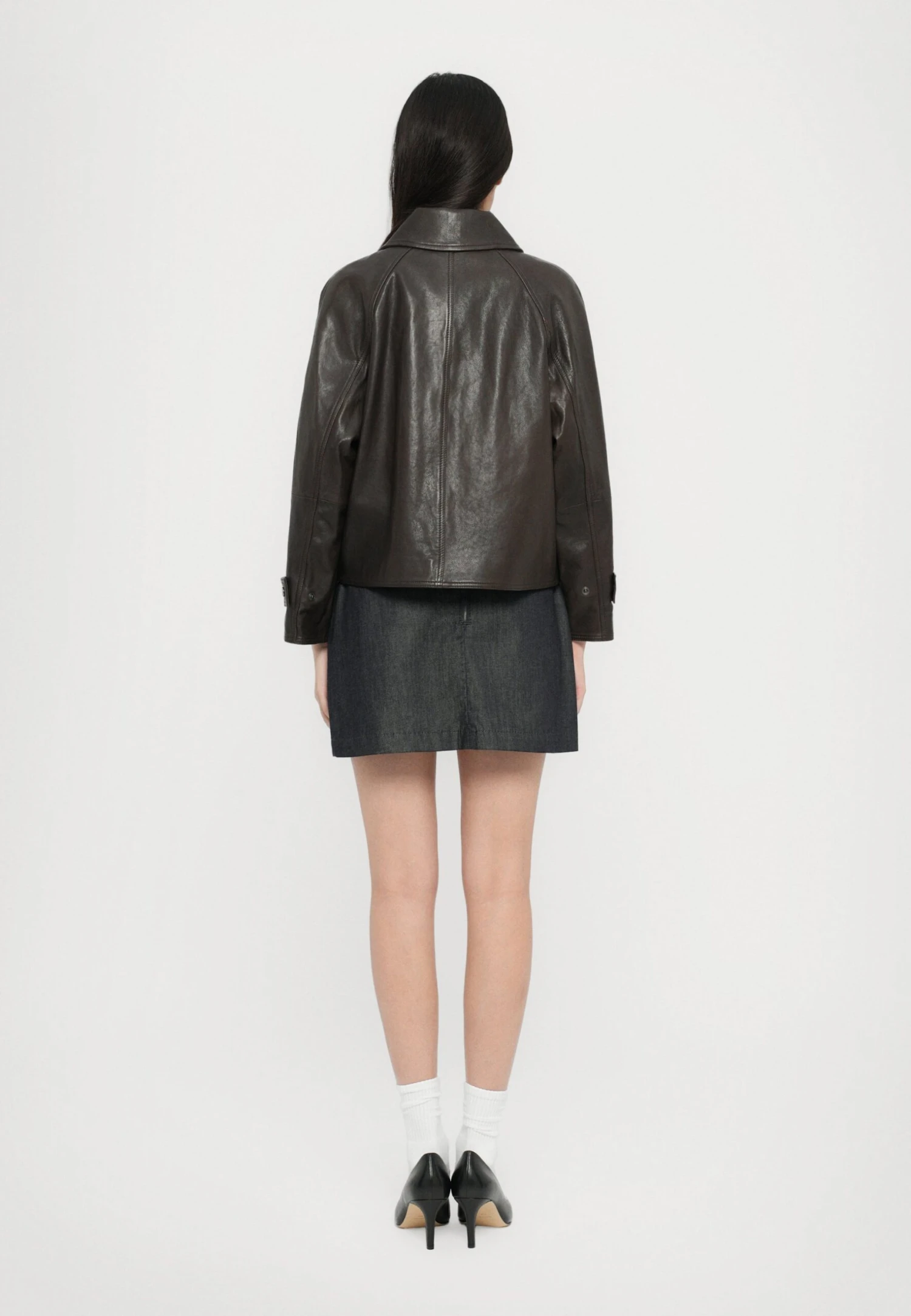 BERBICE - Leather Jacket - Marrone Scuro 3 BERBICE - Leather Jacket - Marrone Scuro - Image 3