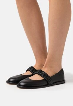 Malta - Ankle Strap Ballet Pumps - Nero