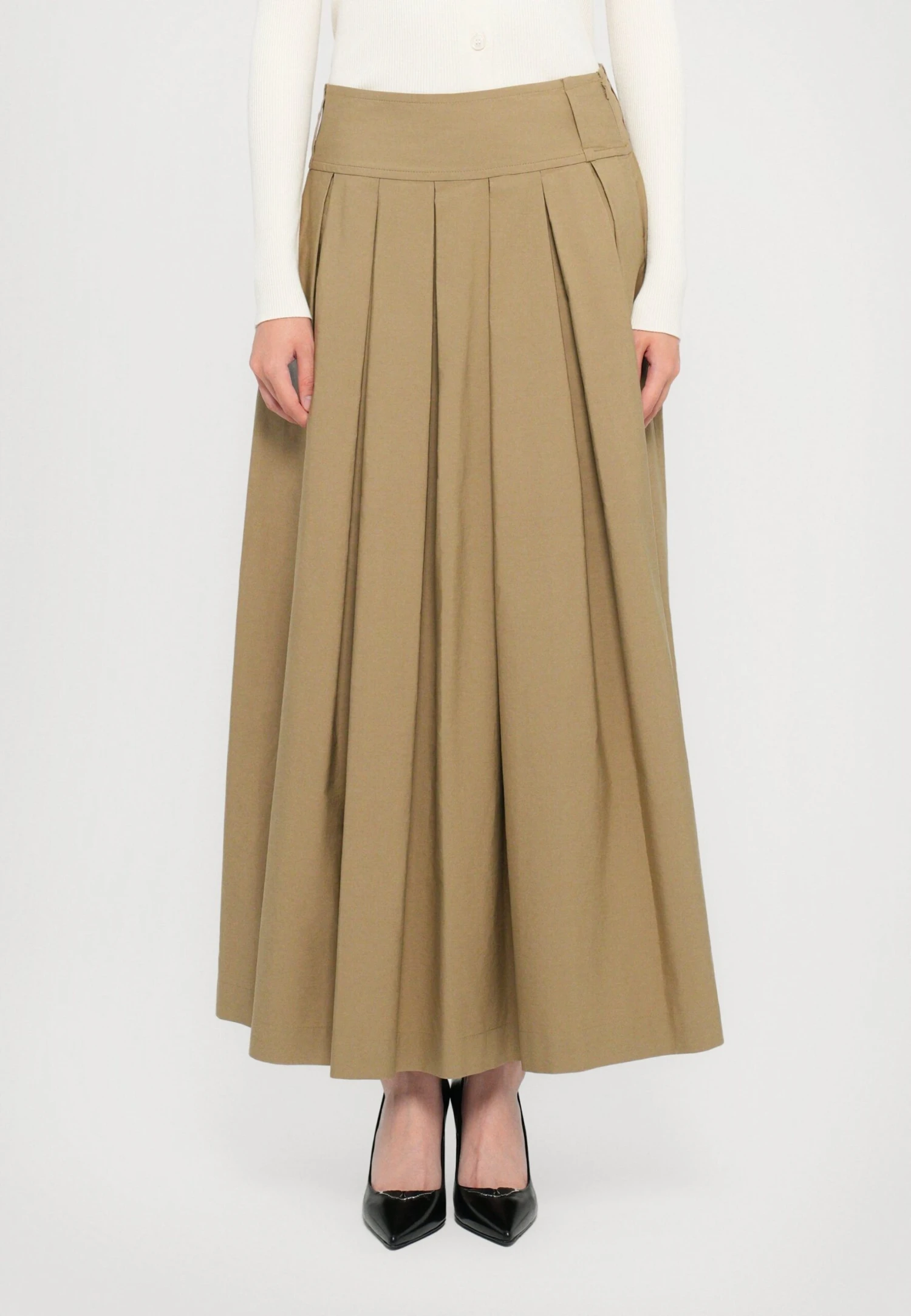 AGIATE - Pleated Skirt - Deserto 1 AGIATE - Pleated Skirt - Deserto
