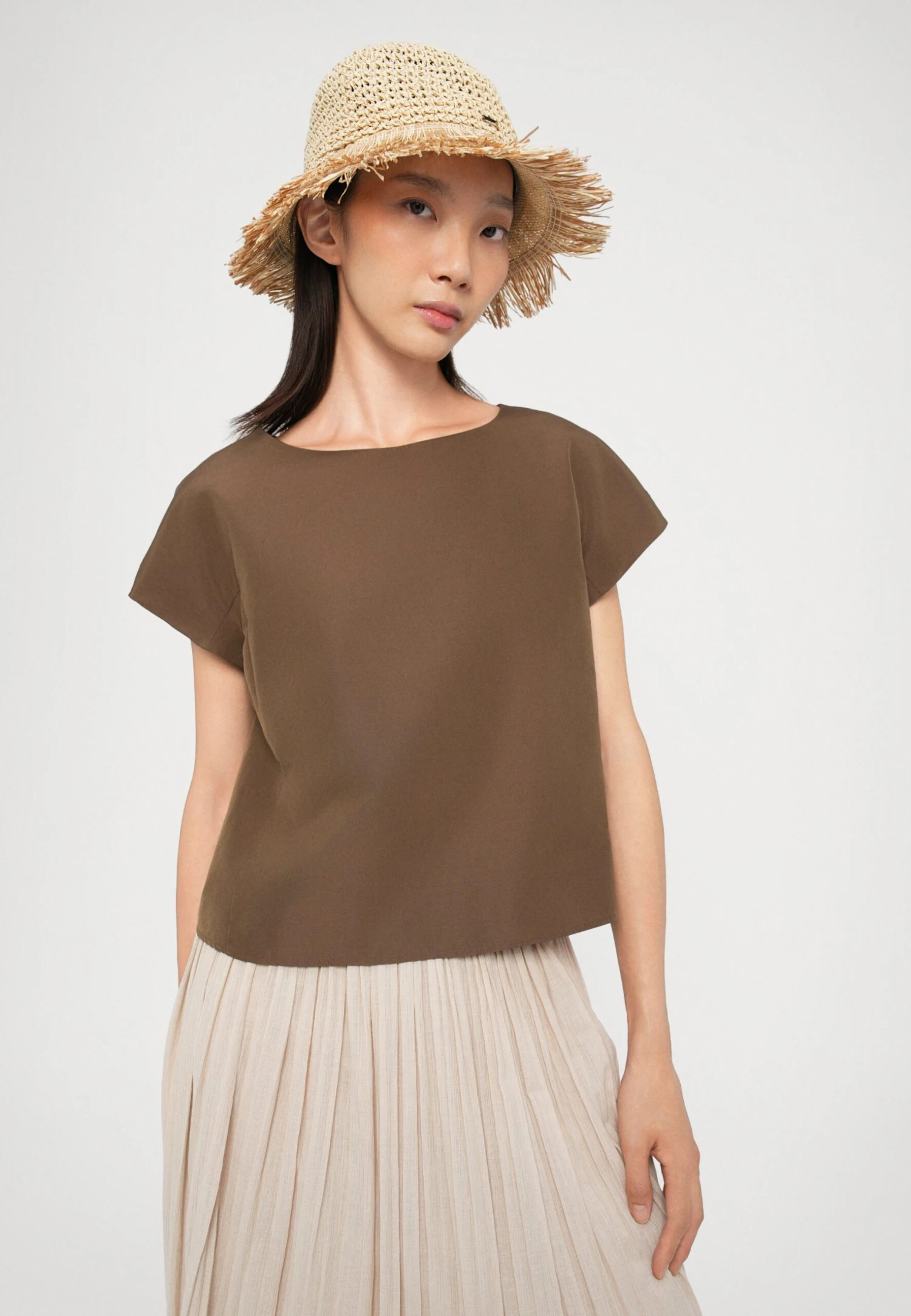 CRAL - A-line Skirt - Beige 5 CRAL - A-line Skirt - Beige - Image 5