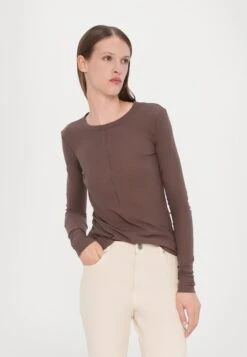 VINCITA - Long Sleeved Top - Cioccolato -The LBD Shop 64cce90f4cf14b98b2b47a62d8d40813