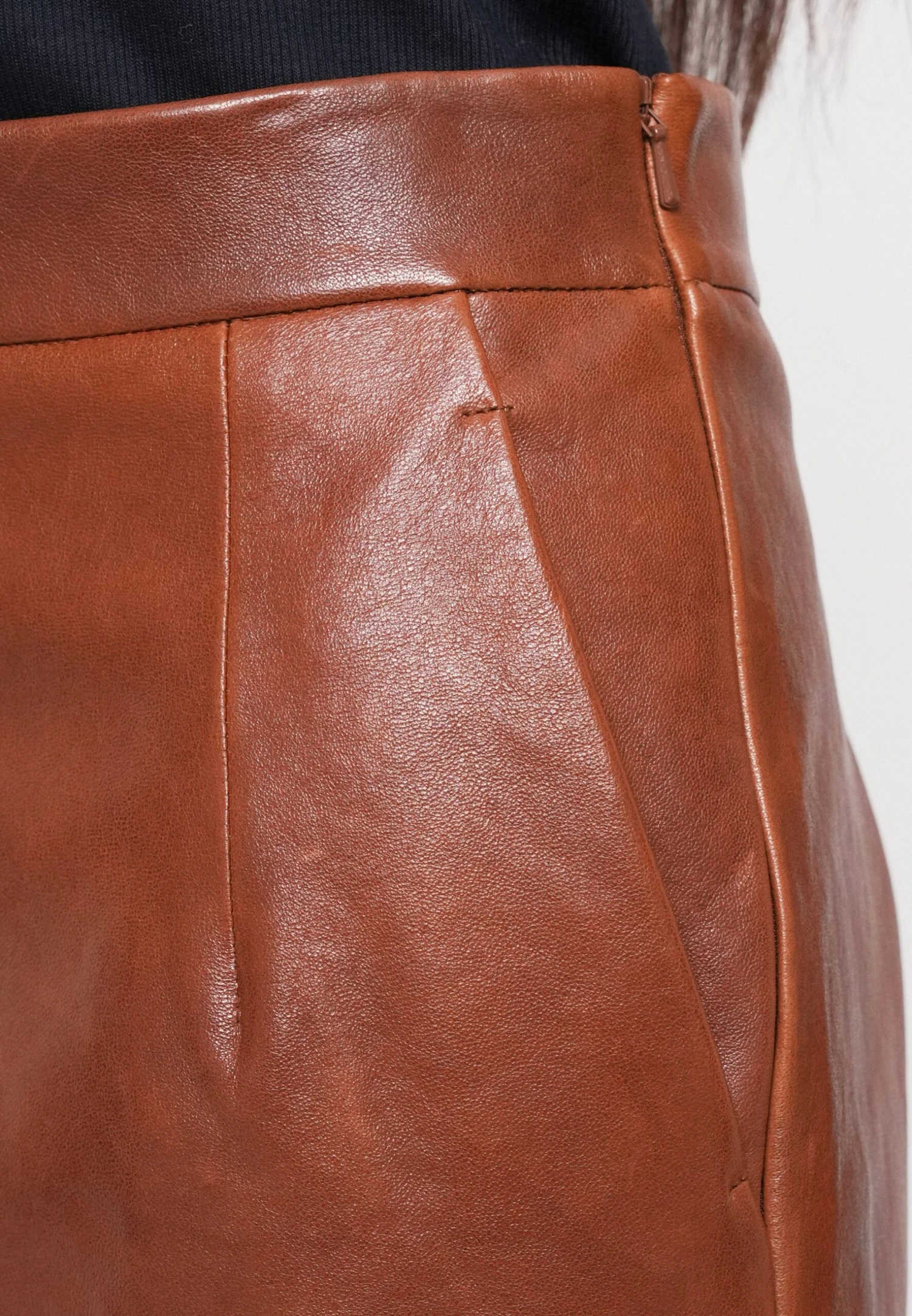 PAPAILE - Leather Skirt - Brown 7 PAPAILE - Leather Skirt - Brown - Image 7