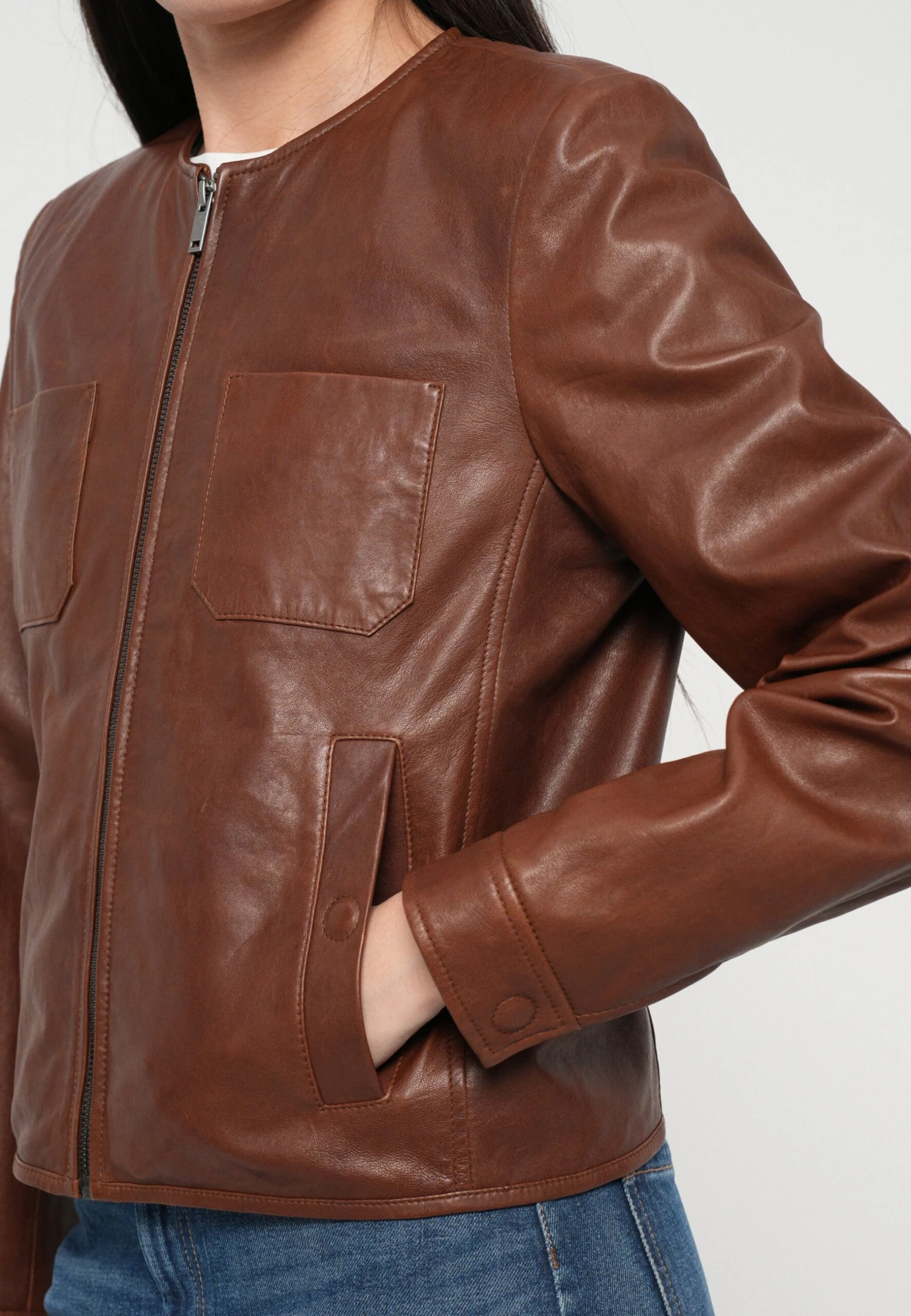 Leather Jacket - Cuoio 7 Leather Jacket - Cuoio - Image 7