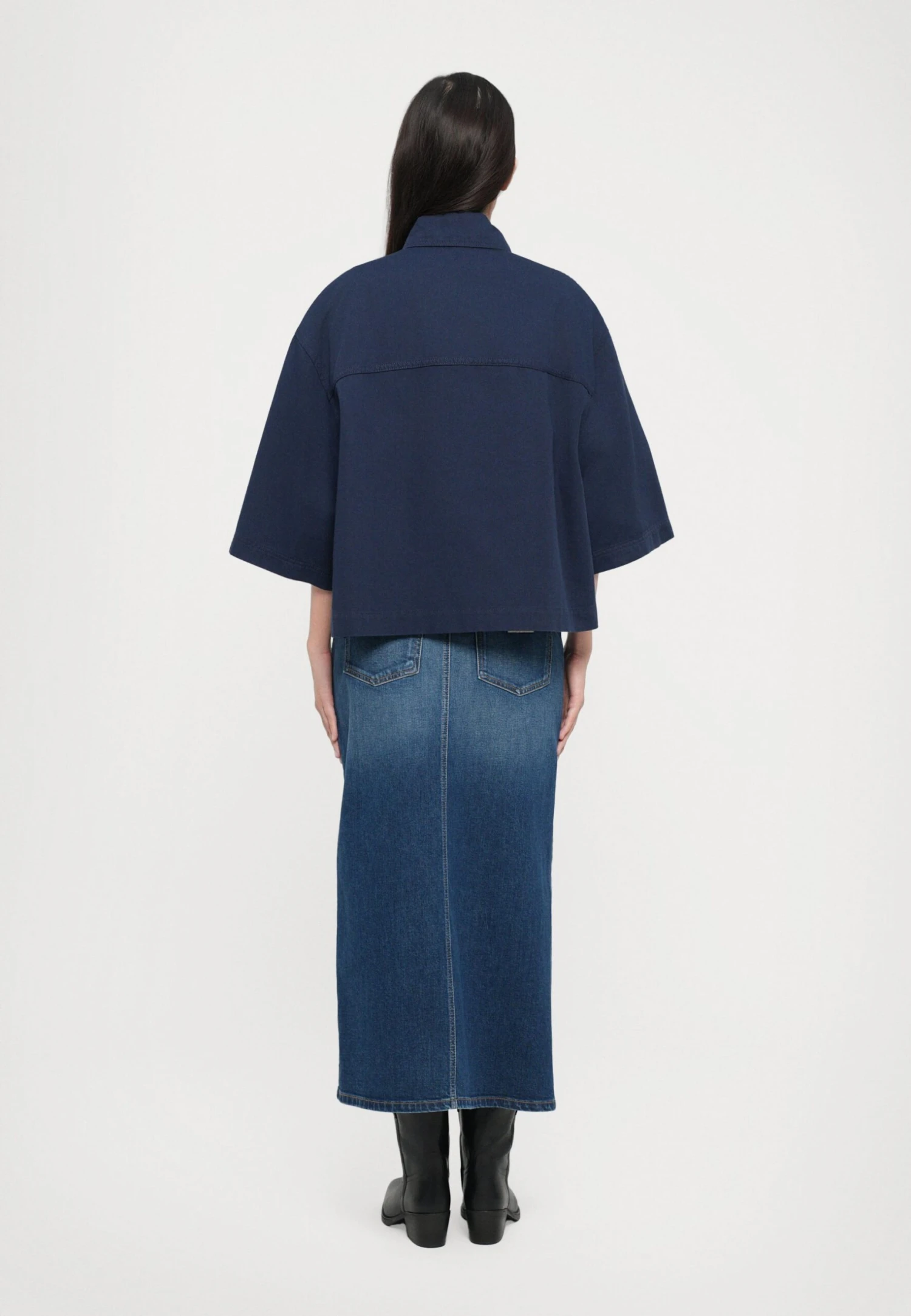 ASSUAN - Denim Jacket - Blu Marino 3 ASSUAN - Denim Jacket - Blu Marino - Image 3