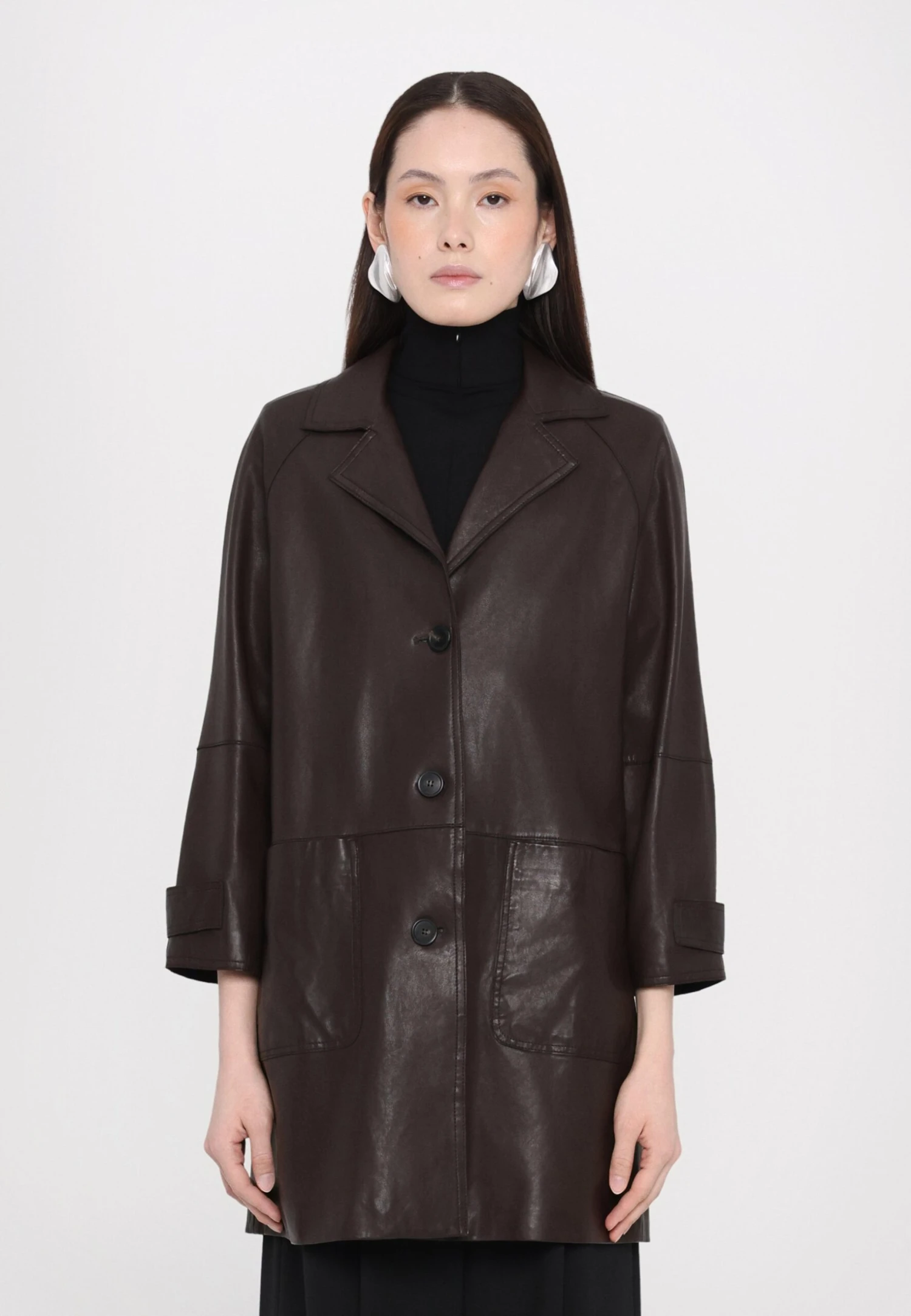 PETRA - Leather Jacket - Chocolate 1 PETRA - Leather Jacket - Chocolate