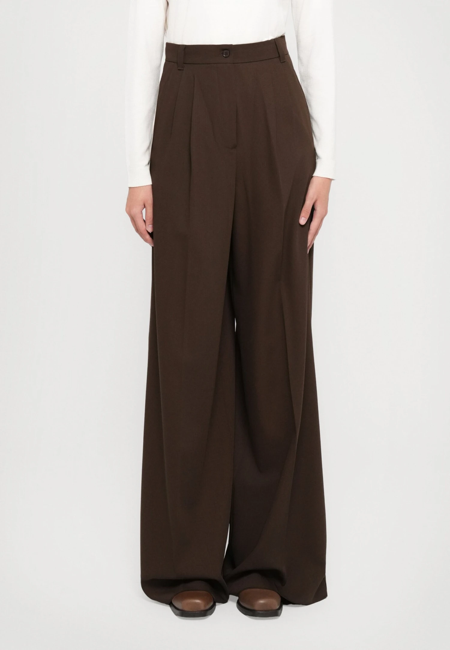 GARENNA - Trousers - Marrone Scuro 1 GARENNA - Trousers - Marrone Scuro