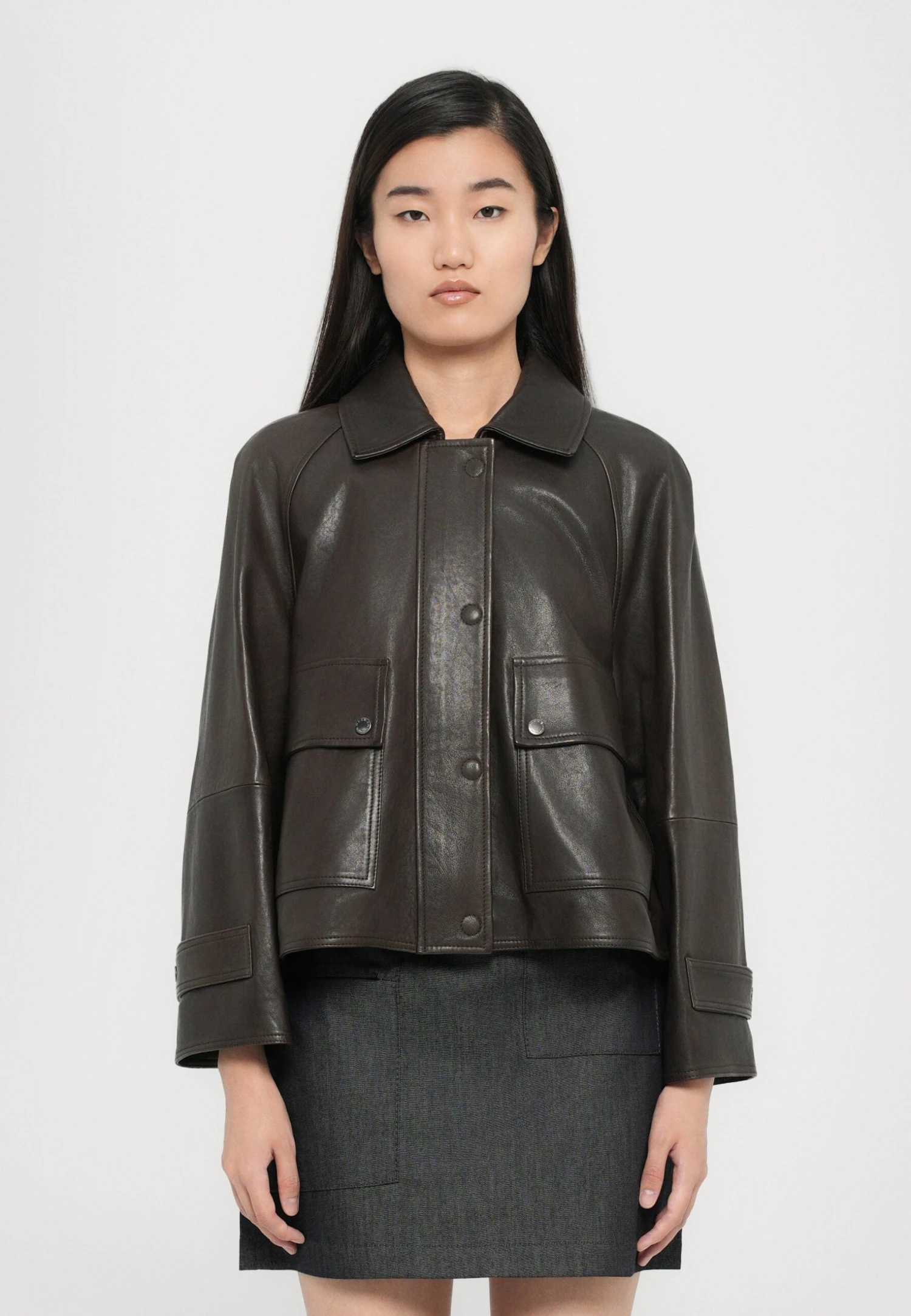 BERBICE - Leather Jacket - Marrone Scuro 1 BERBICE - Leather Jacket - Marrone Scuro