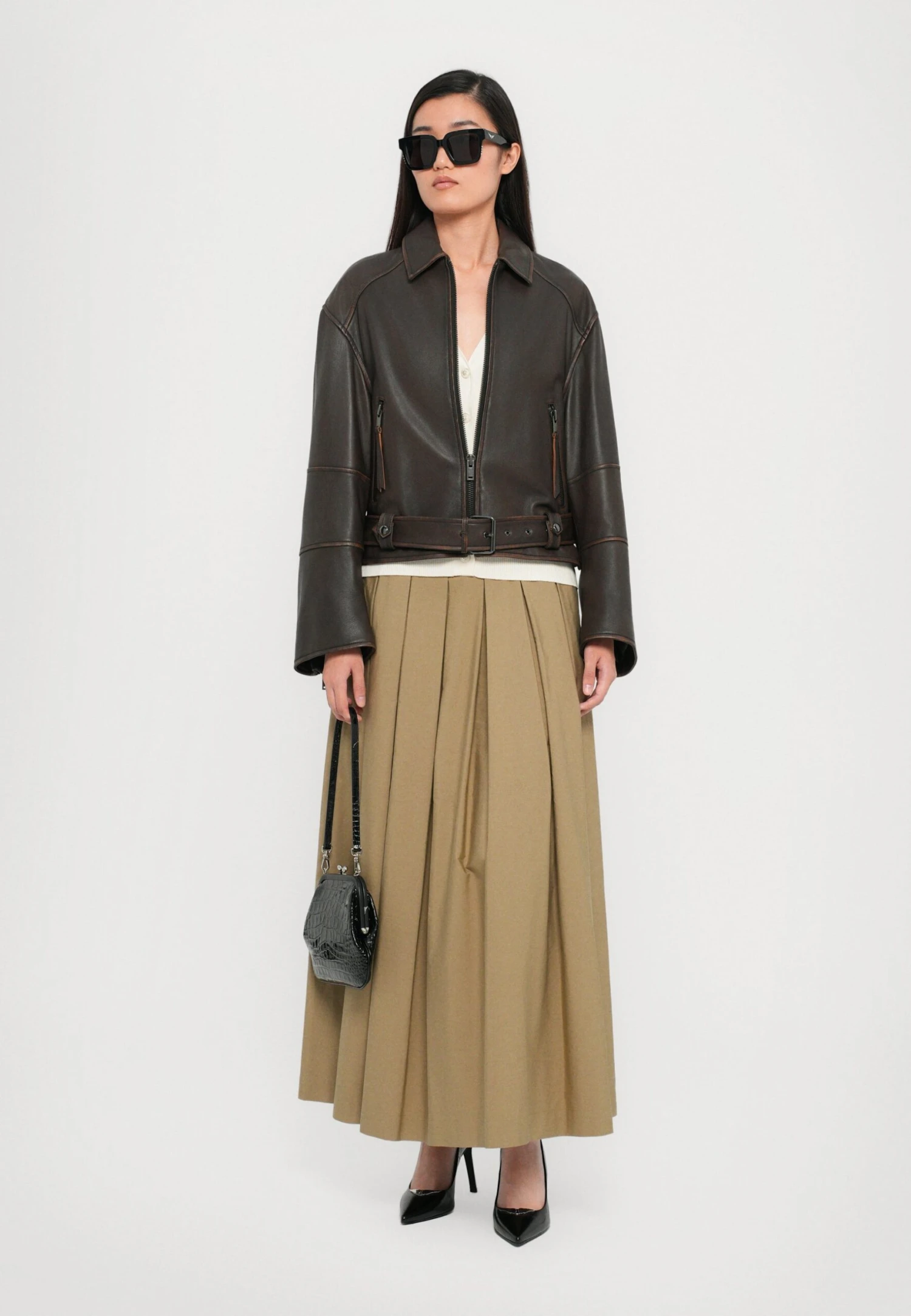 AGIATE - Pleated Skirt - Deserto 2 AGIATE - Pleated Skirt - Deserto - Image 2