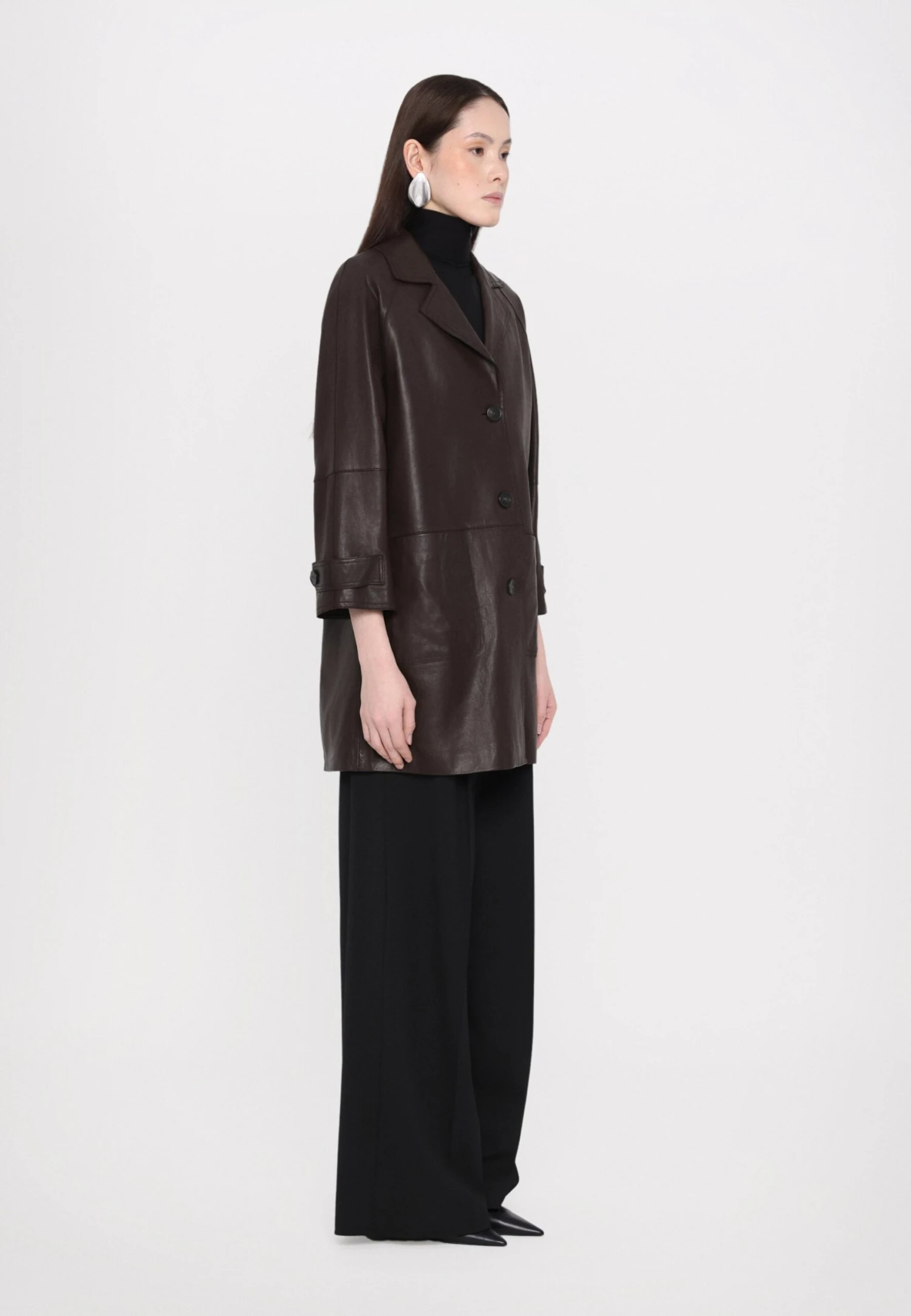 PETRA - Leather Jacket - Chocolate 4 PETRA - Leather Jacket - Chocolate - Image 4