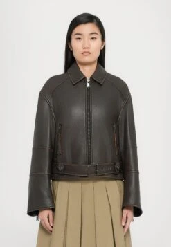 EGIZIO - Leather Jacket - Marrone Scuro