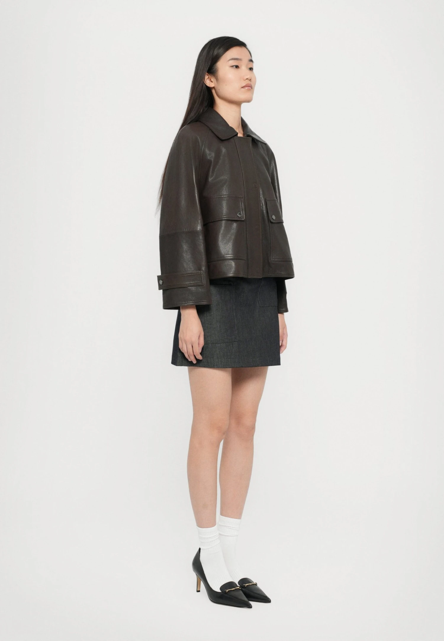 BERBICE - Leather Jacket - Marrone Scuro 4 BERBICE - Leather Jacket - Marrone Scuro - Image 4