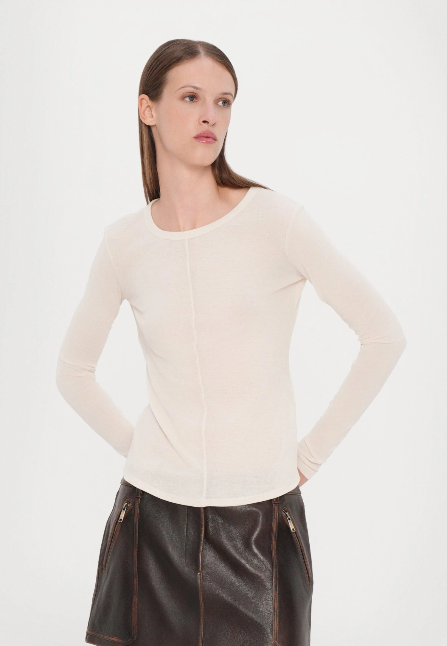 VINCITA - Long Sleeved Top - Bianco Avorio 5 VINCITA - Long Sleeved Top - Bianco Avorio - Image 5