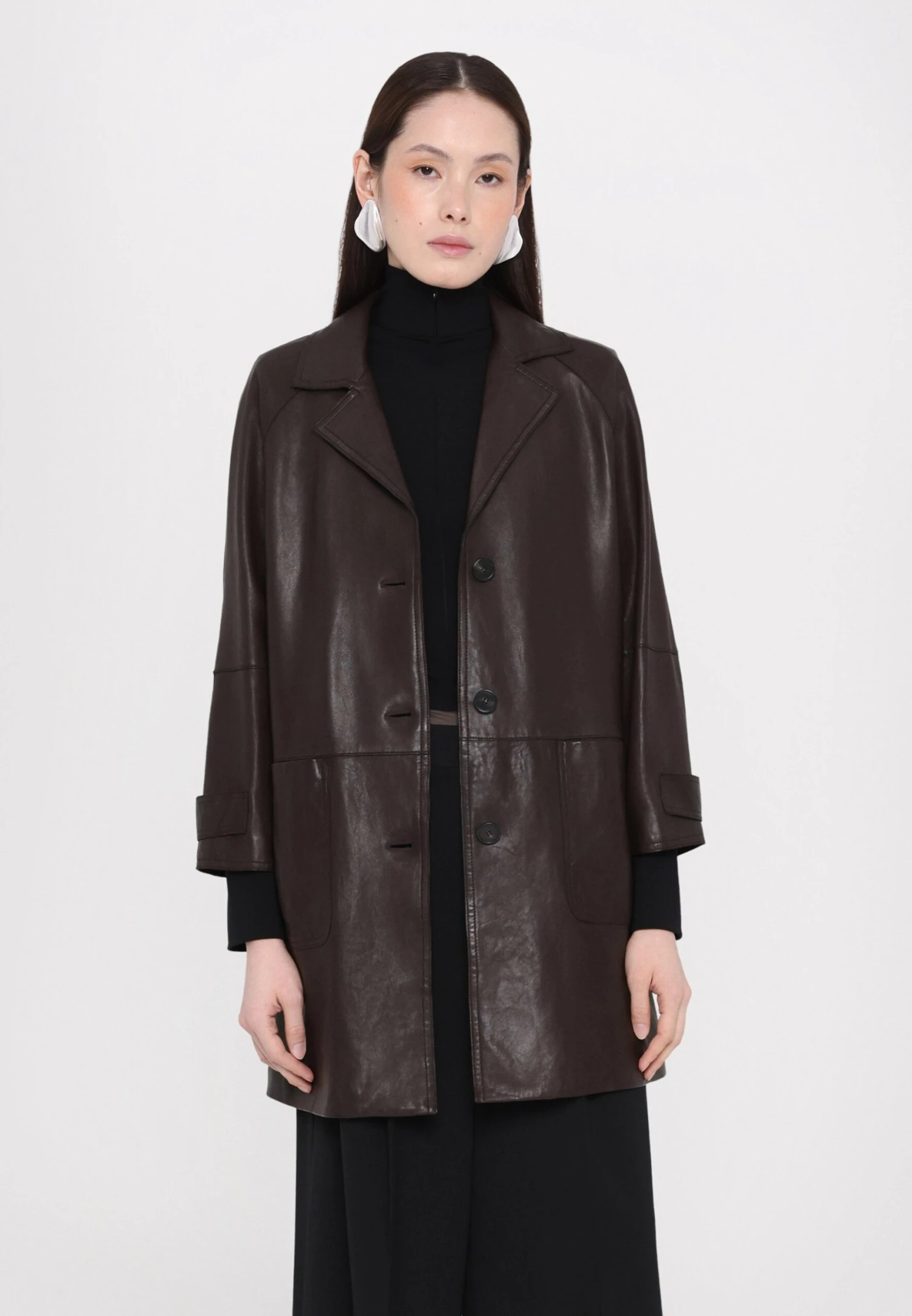 PETRA - Leather Jacket - Chocolate 5 PETRA - Leather Jacket - Chocolate - Image 5